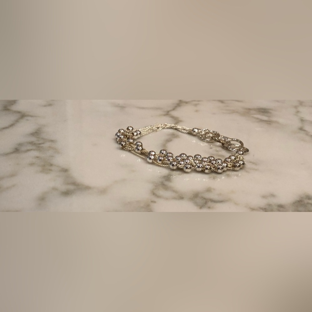 ⛱️🔥Boutique - Silver Vintage Multi-Strand Beaded Bracelet - OS